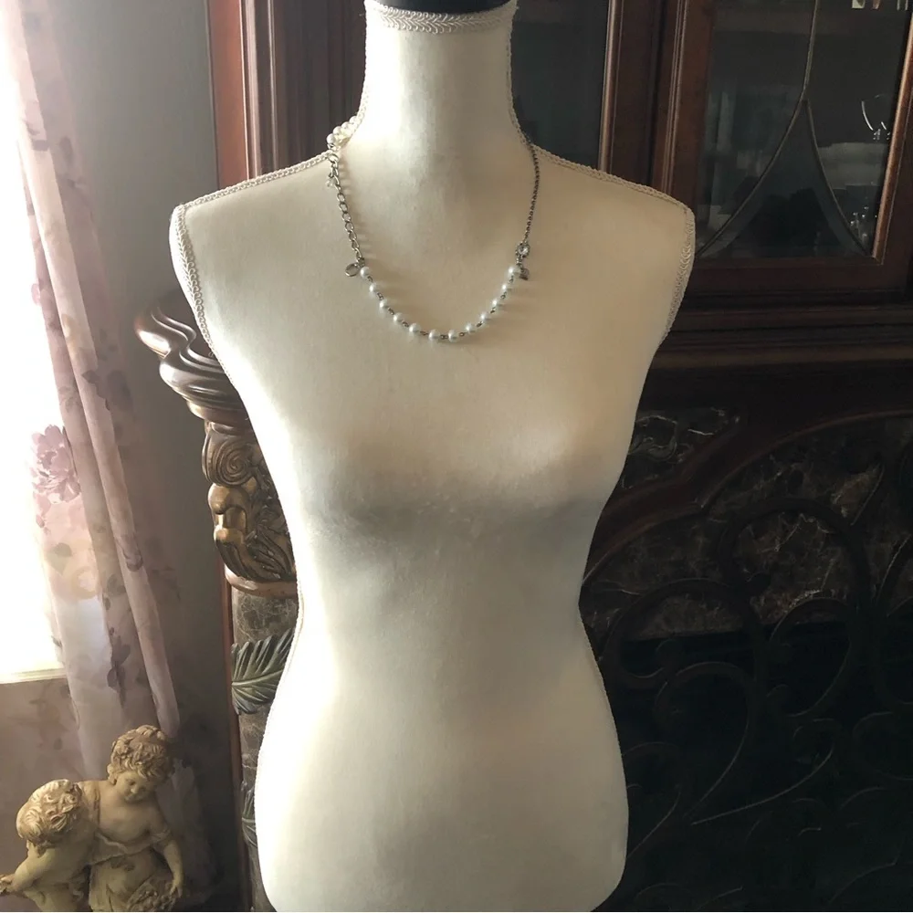 Juicy Couture silver chain pearl accent necklace